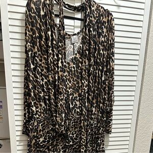Jibri leopard print slouch dress w/pockets in excellent condition